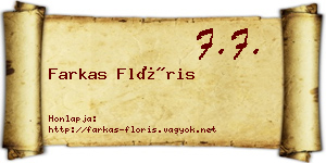 Farkas Flóris névjegykártya